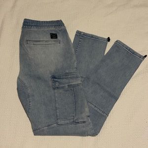 PacSun stretchy demin cargo joggers